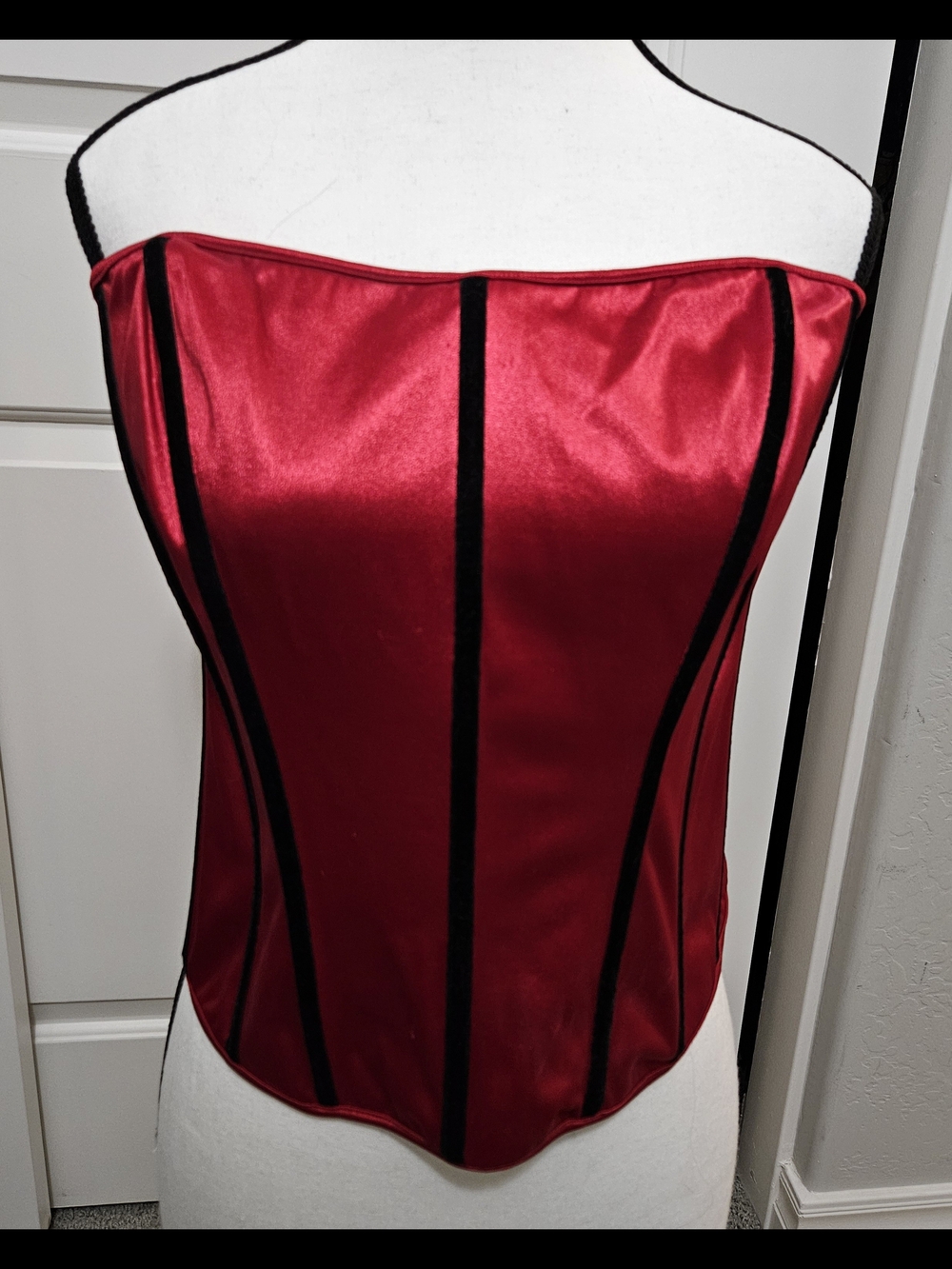 Red Satin Strapless Corset Top - Women Intimates & Sleepwear